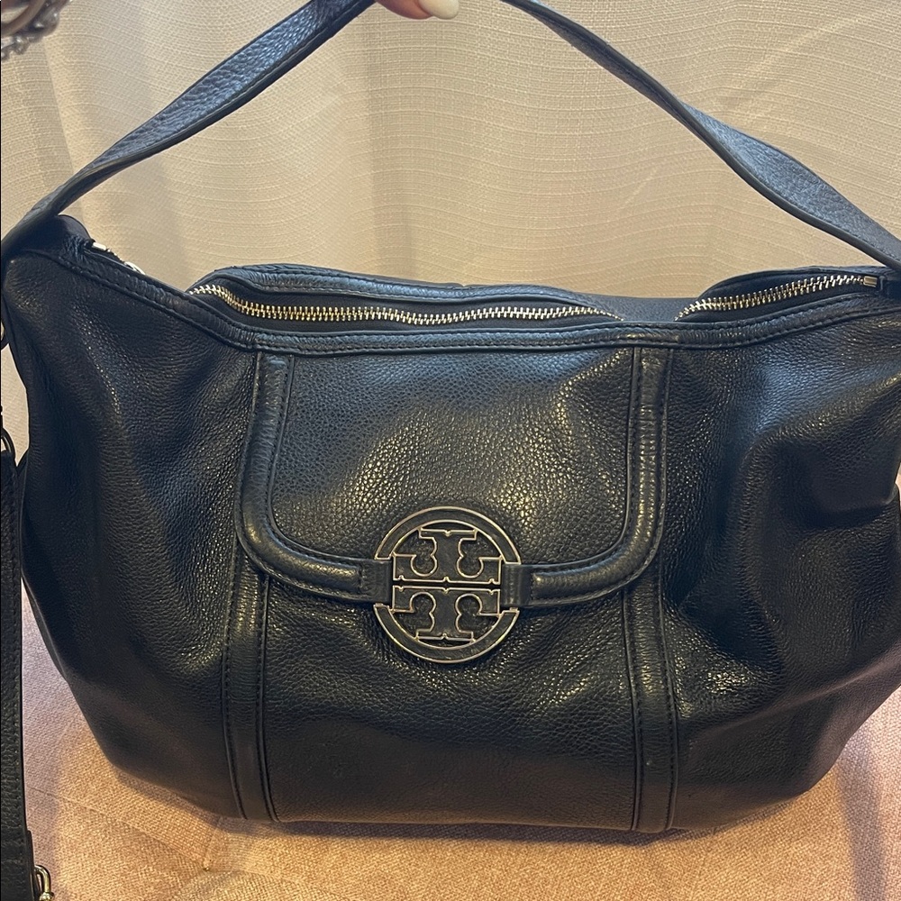 Tory Burch Black Leather Hobo Bag